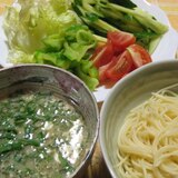 ツナマヨ汁のつけ麺仕立てパスタ